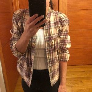 Free People Plaid Button Shirt/Jacket